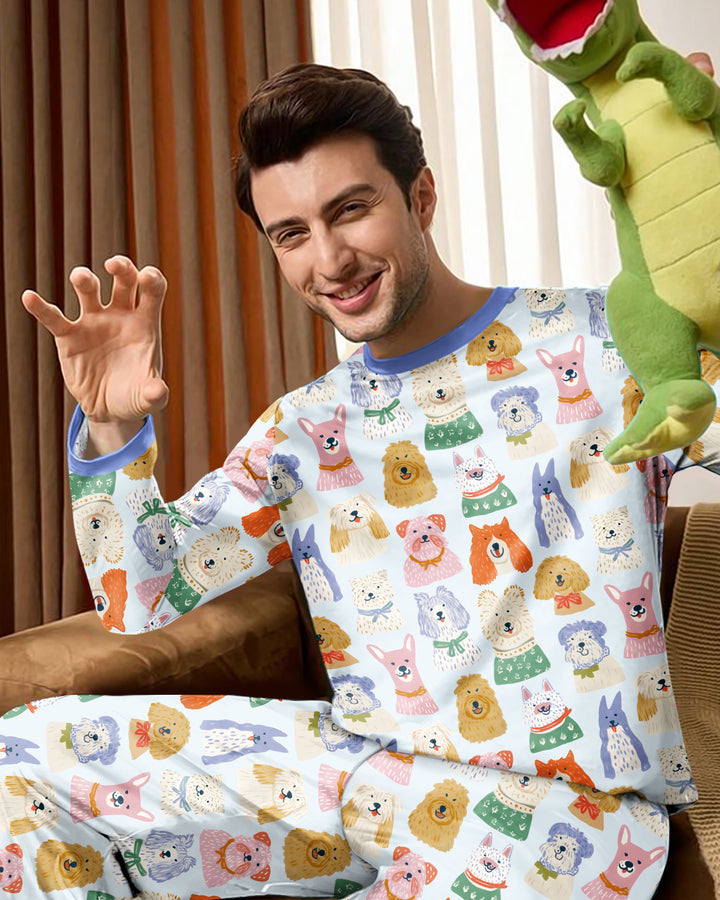 Puppy Portrait Bamboo Men's Pajama Set