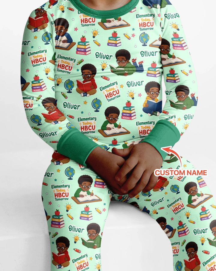 Zweiteiliges Langarm-Pyjama-Set mit Sommerfrüchten