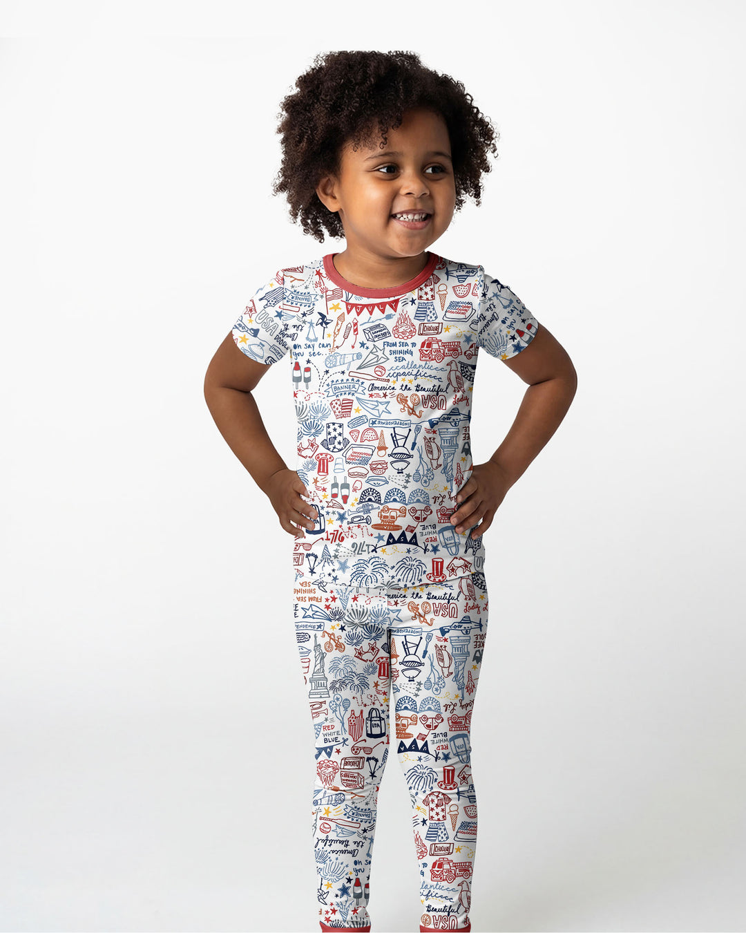 Zweiteiliges, kurzärmliges Pyjama-Set mit Marienkäfern
