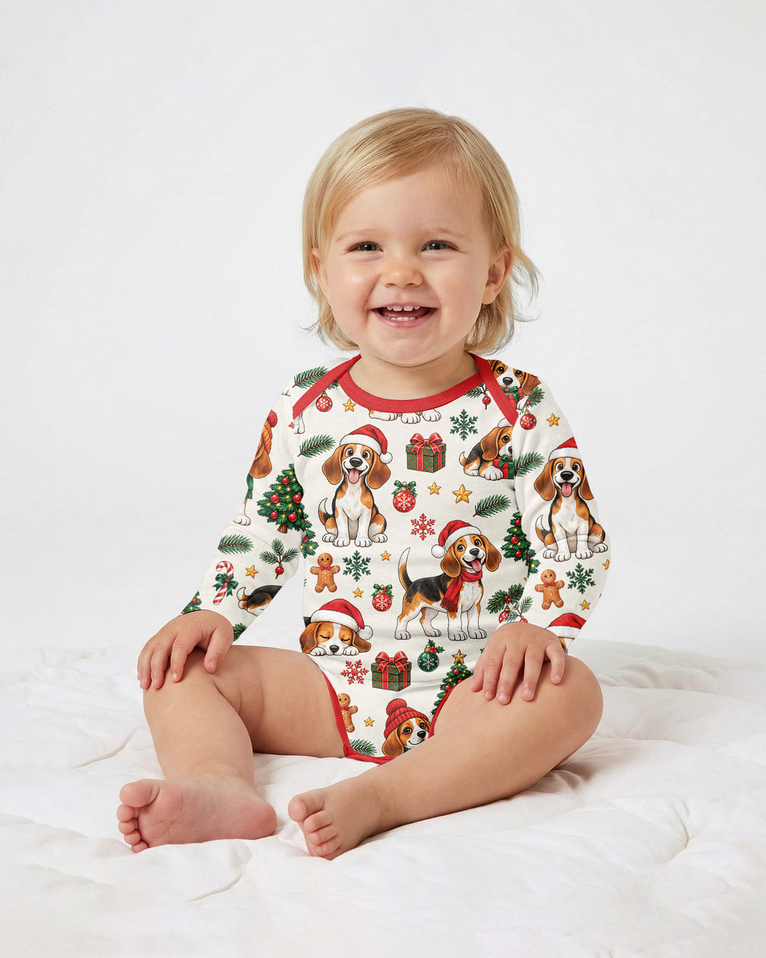 Santa Paws Beagle Bamboo Bodysuit