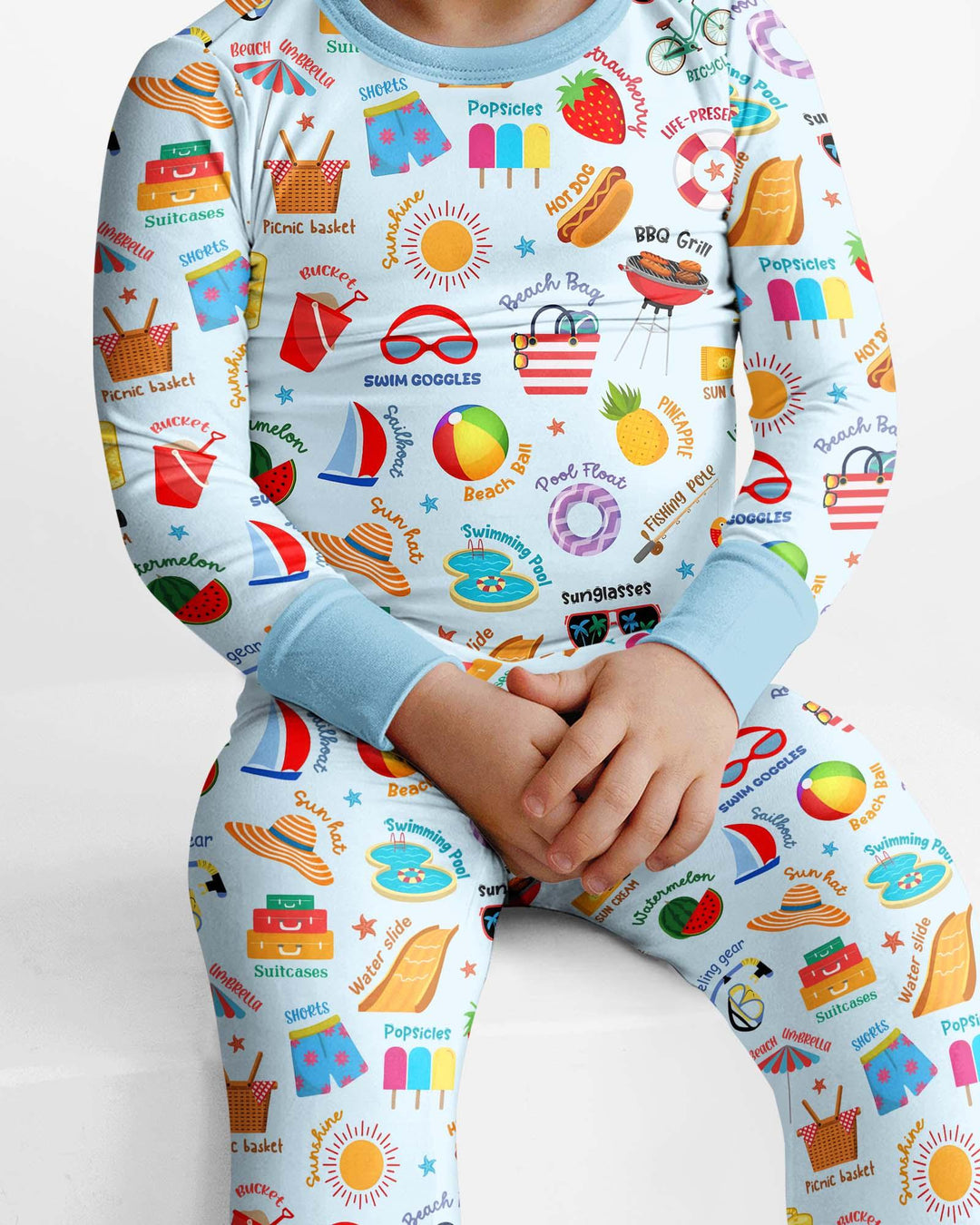 Zweiteiliges Langarm-Pyjama-Set mit Sommerfrüchten
