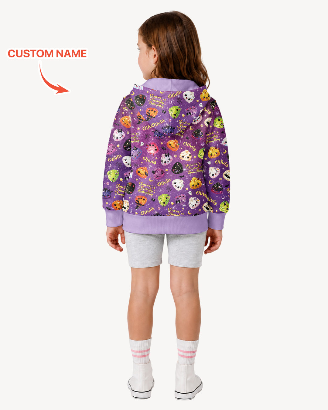 Custom Name You're A Spooky Dumpling Bamboo Zip Hoodie