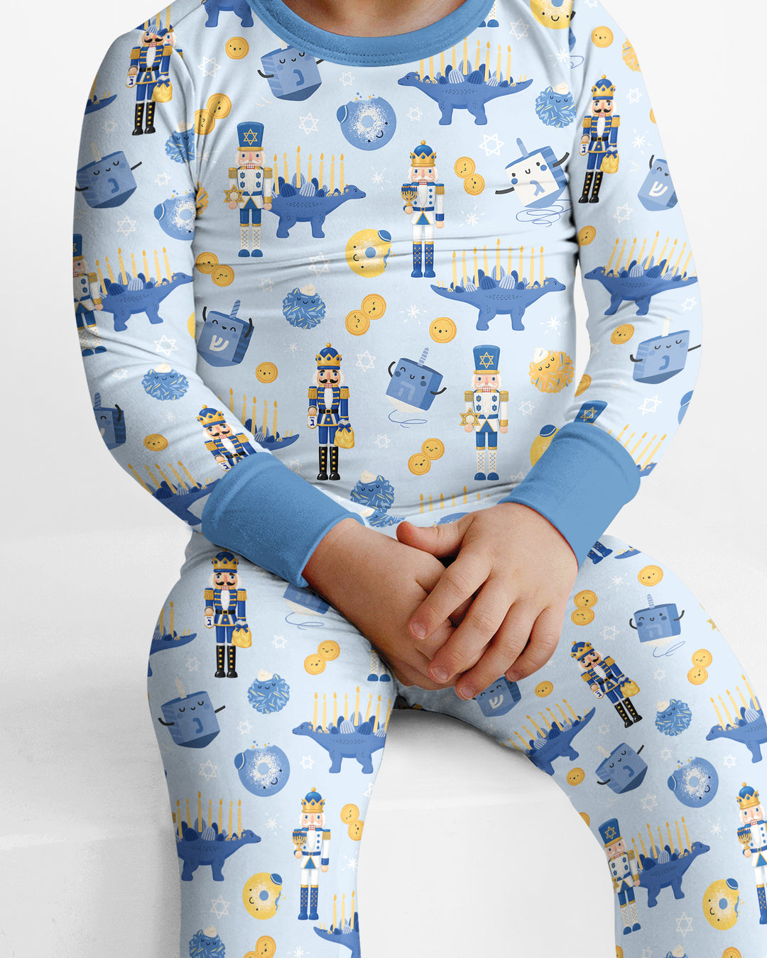 Hanukkah Nutcracker King Family Matching Bamboo Two Piece Long Sleeve Pajama Set