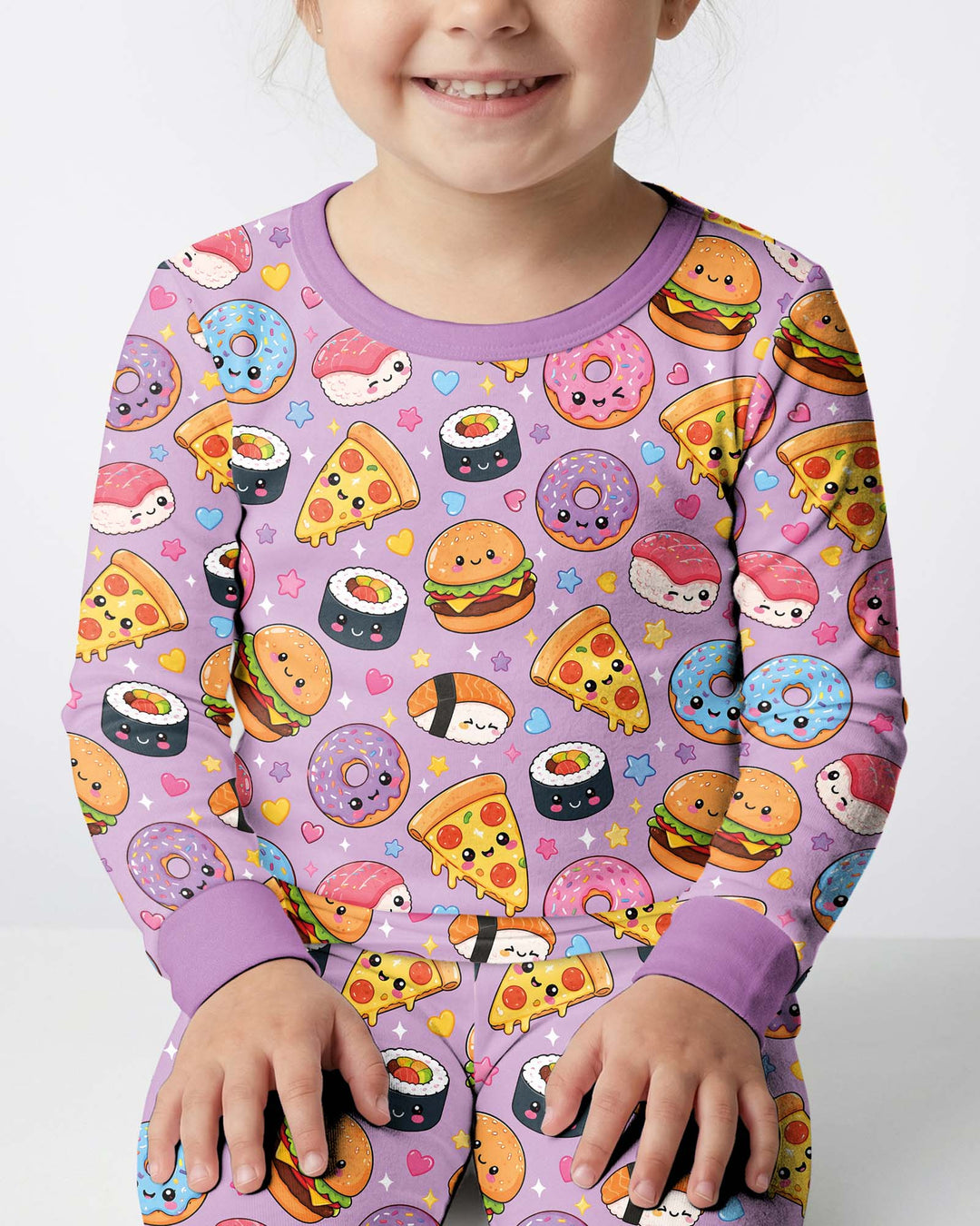 Zweiteiliges Langarm-Pyjama-Set mit Sommerfrüchten