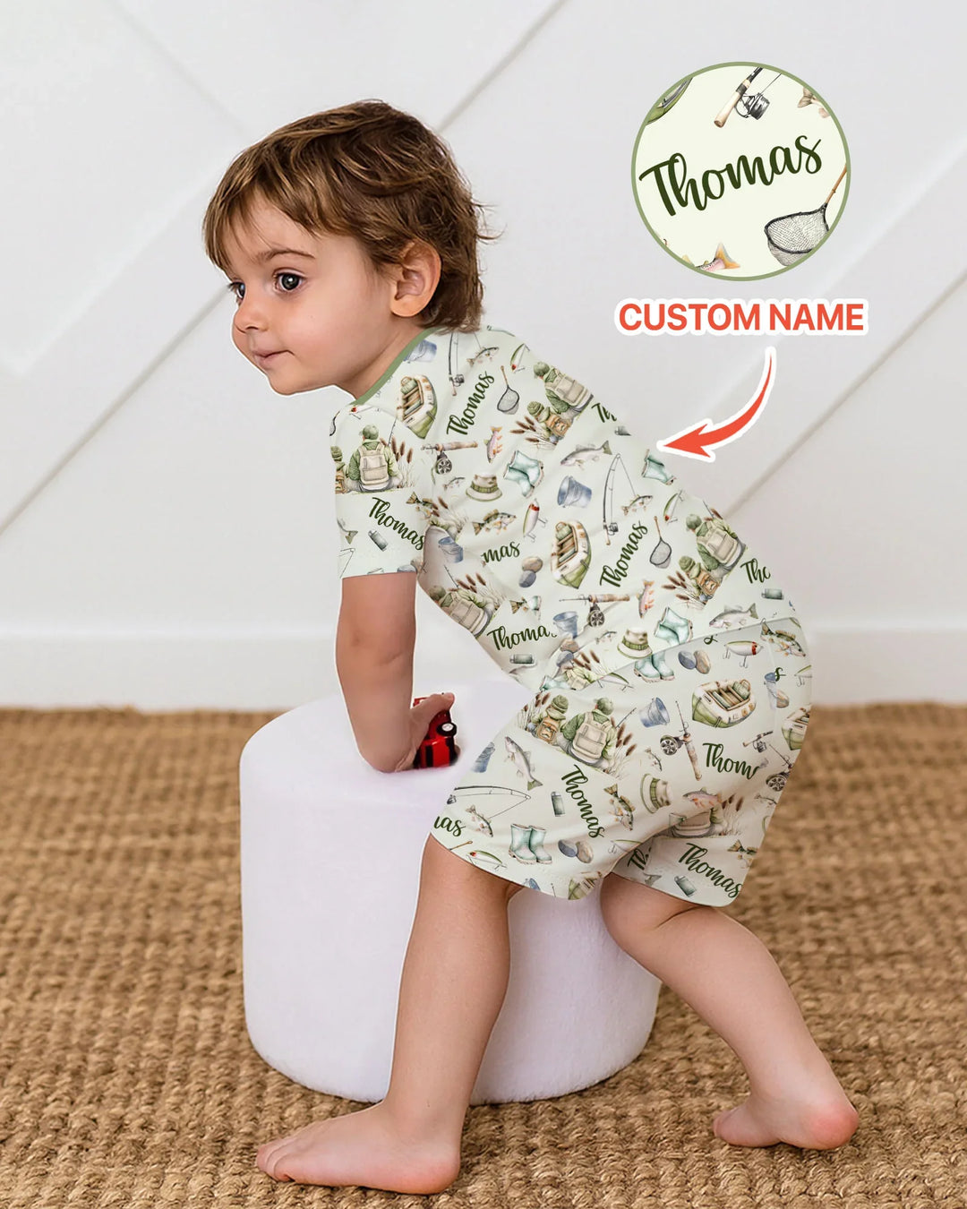 Zweiteiliges Pyjama-Set mit kurzen Ärmeln und Shorts im Sommer-Design