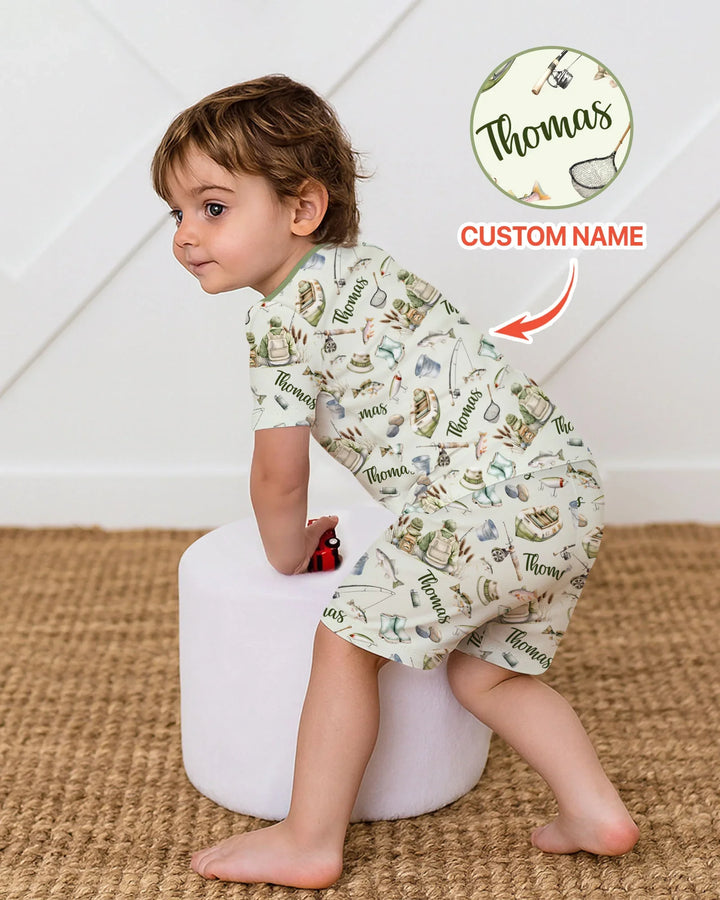 Zweiteiliges Pyjama-Set mit kurzen Ärmeln und Shorts im Sommer-Design