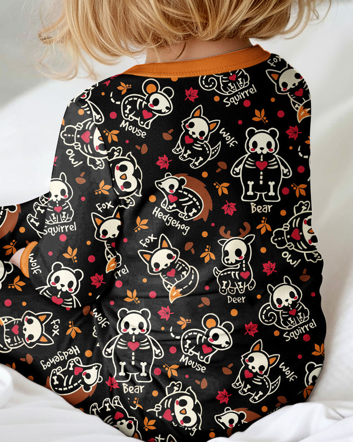 Kawaii Skeleton Woodland Animals Bamboo Convertible Zippy