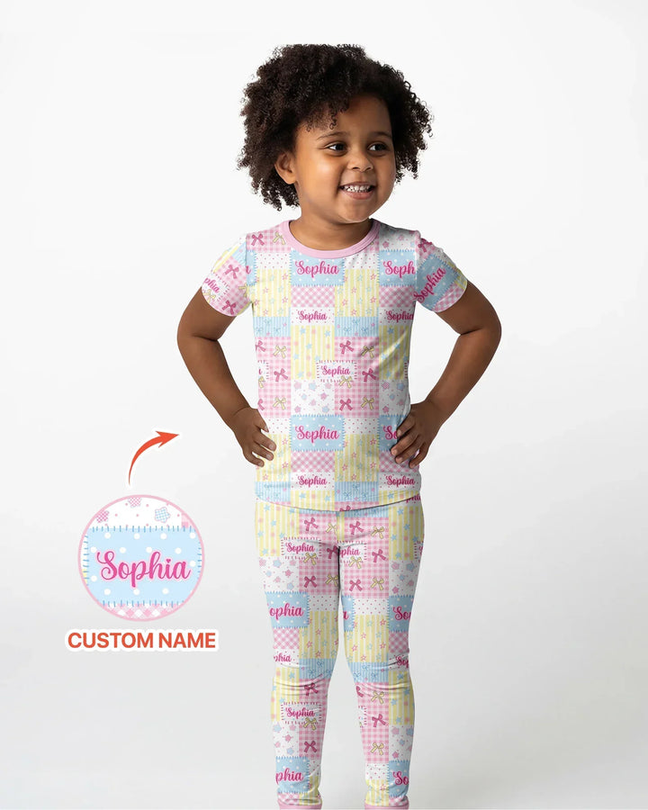Zweiteiliges, kurzärmliges Pyjama-Set mit Marienkäfern