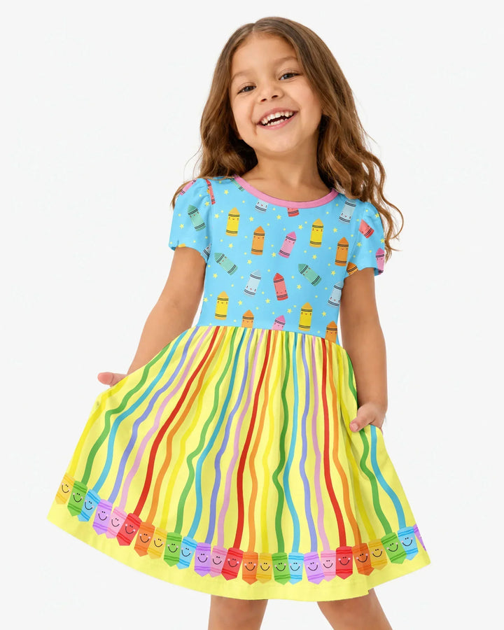 Happy Crayon Friends Bamboo Twirl Dress