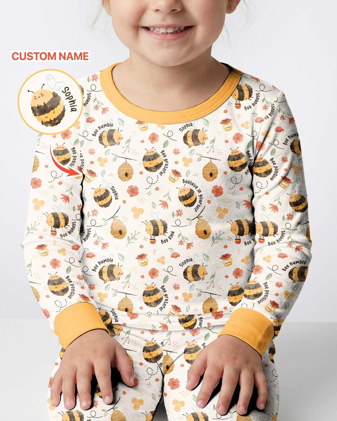 Zweiteiliges Langarm-Pyjama-Set mit Sommerfrüchten