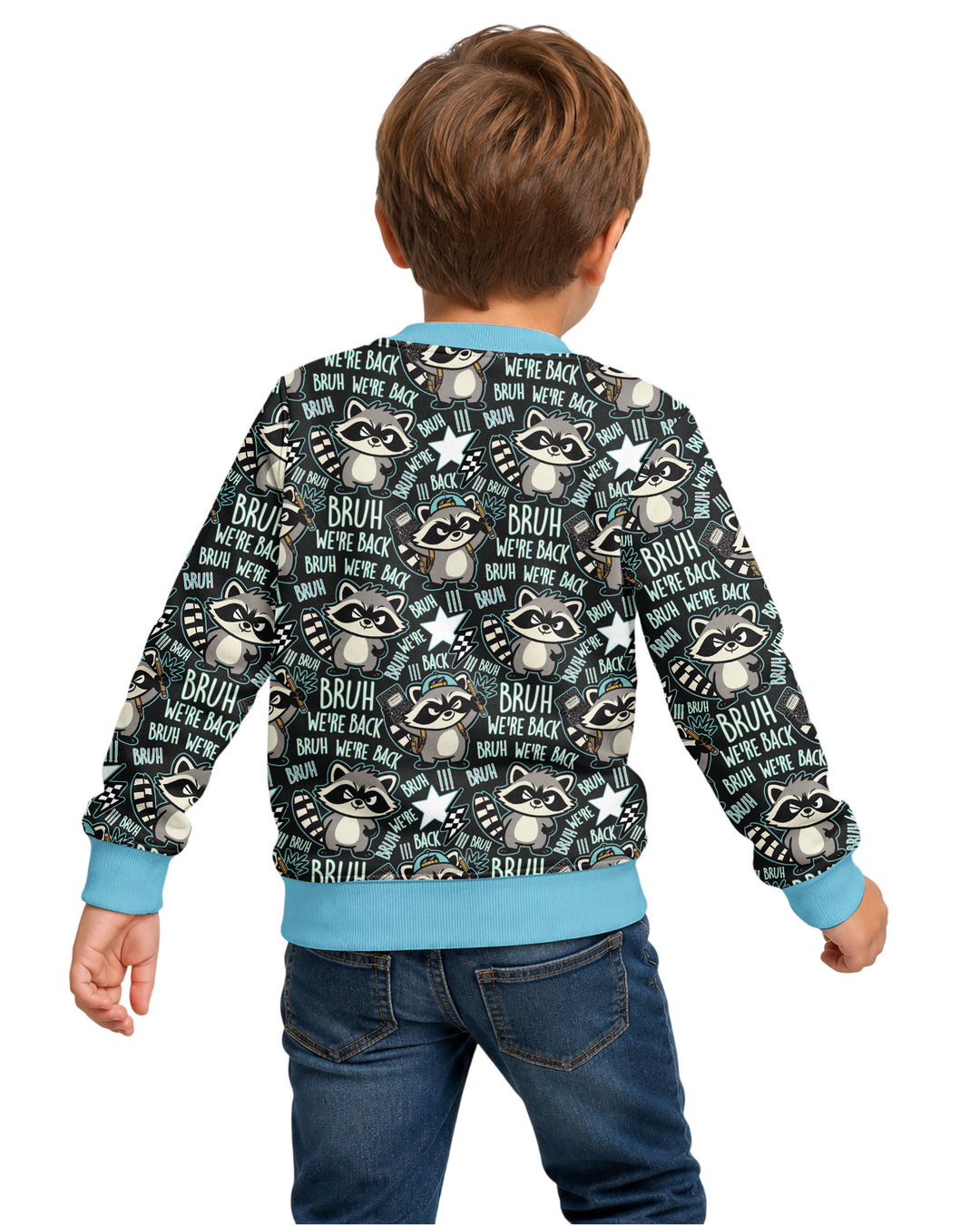 Bruh We're Back Raccoon Bamboo Crewneck Sweatshirt