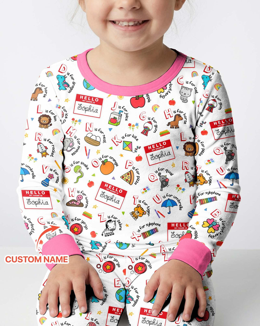Zweiteiliges Langarm-Pyjama-Set mit Sommerfrüchten