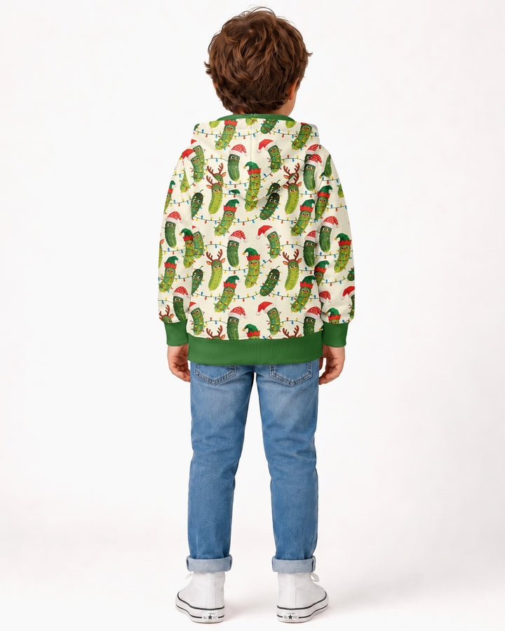 Cheerful Christmas Pickle Bamboo Zip Hoodie