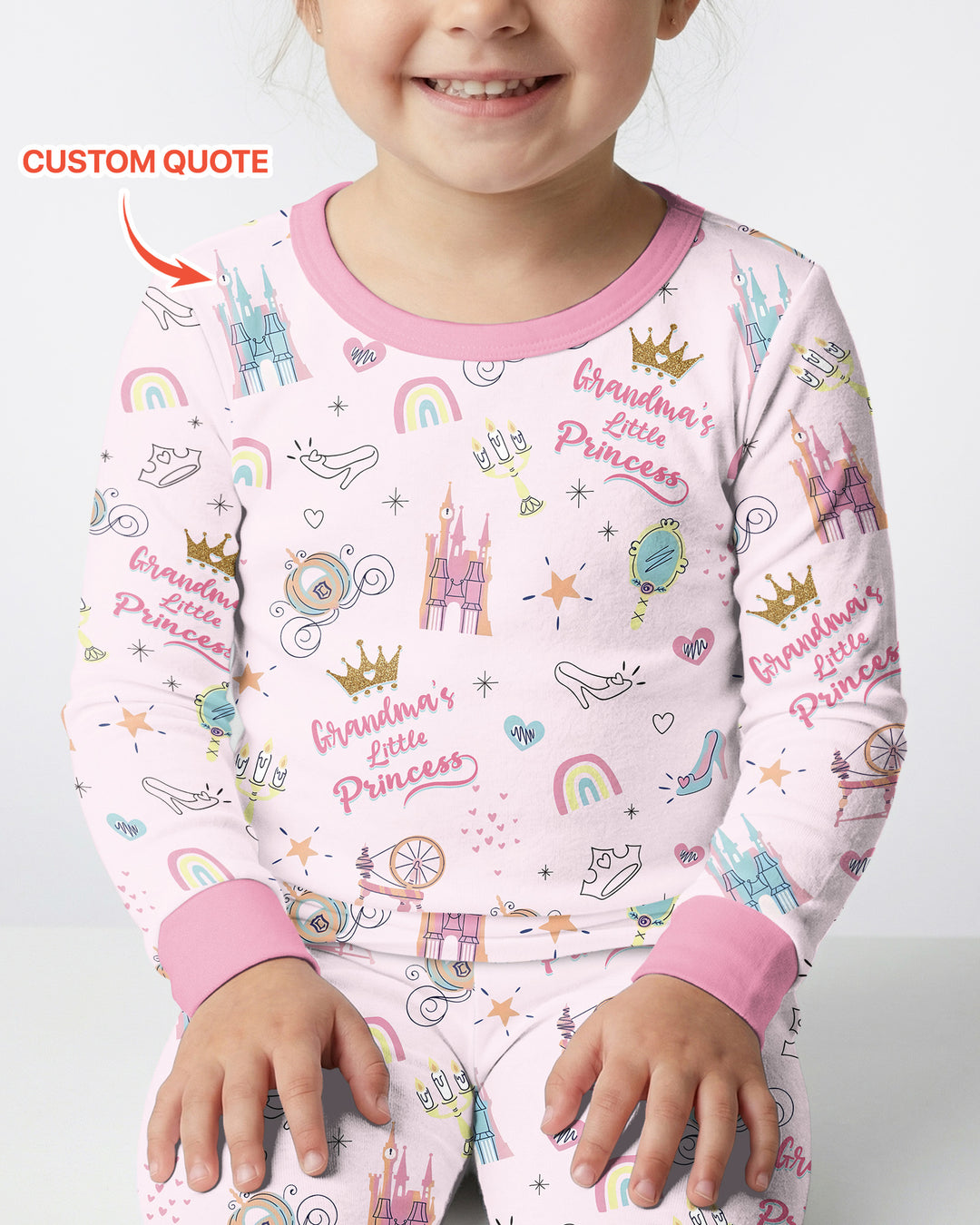 Grandma's Little Princess Bamboo Two Piece Long Sleeve Pajama Set