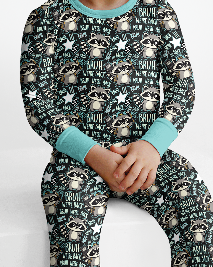 Zweiteiliges Langarm-Pyjama-Set mit Sommerfrüchten
