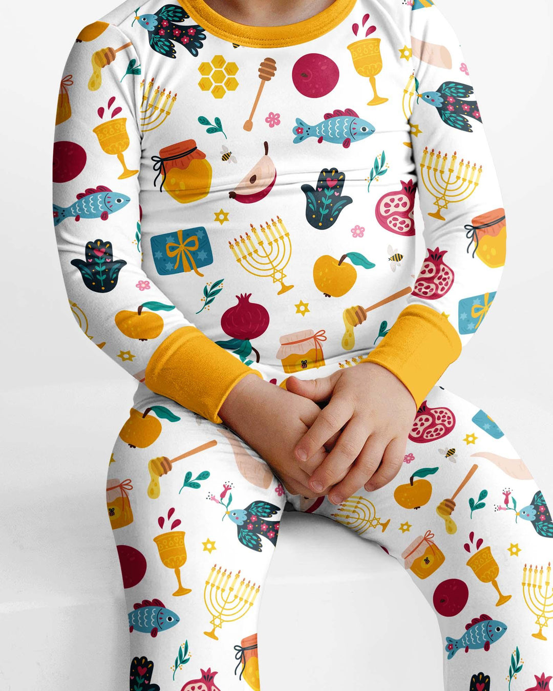Zweiteiliges Langarm-Pyjama-Set mit Sommerfrüchten