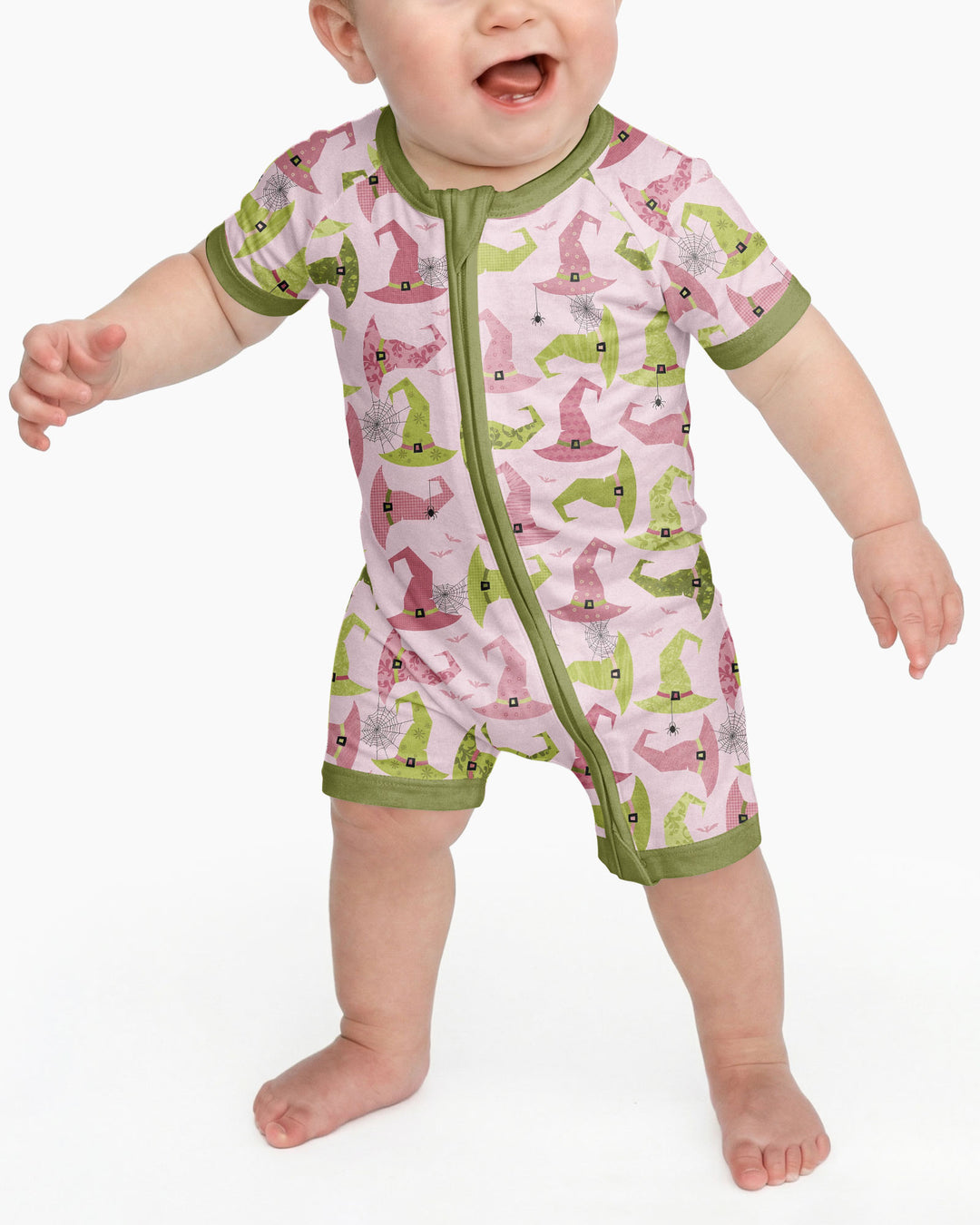 Pink Witch Hat Halloween Bamboo Shorty Zippy