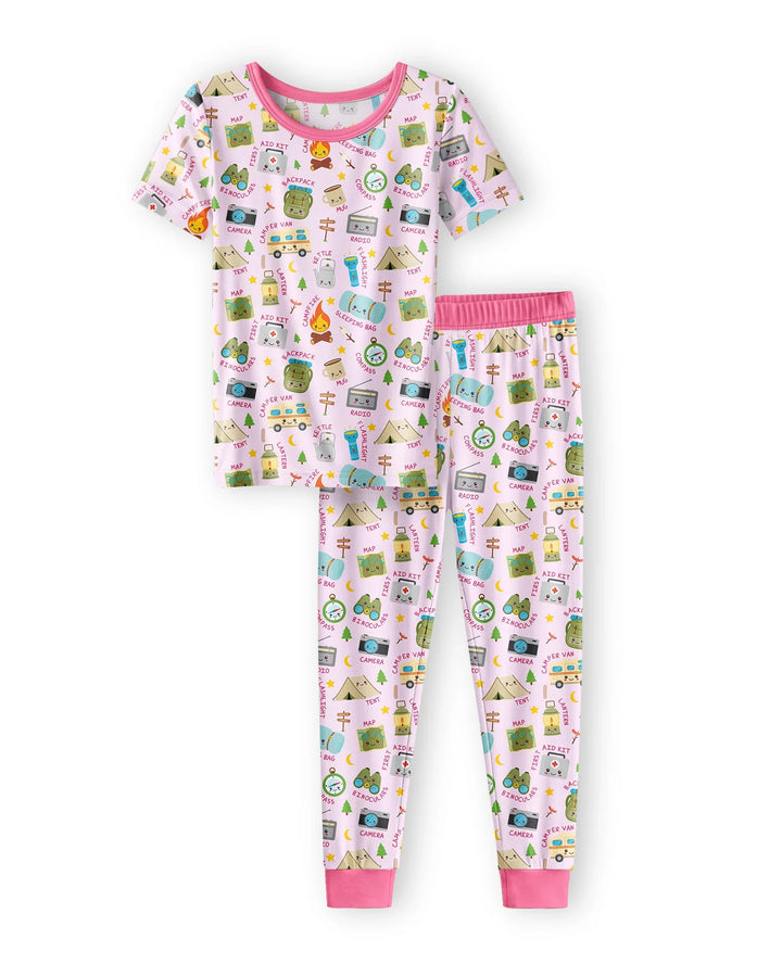 Little Camp Adventure Family Matching Two Piece Short Sleeve Pajama Set