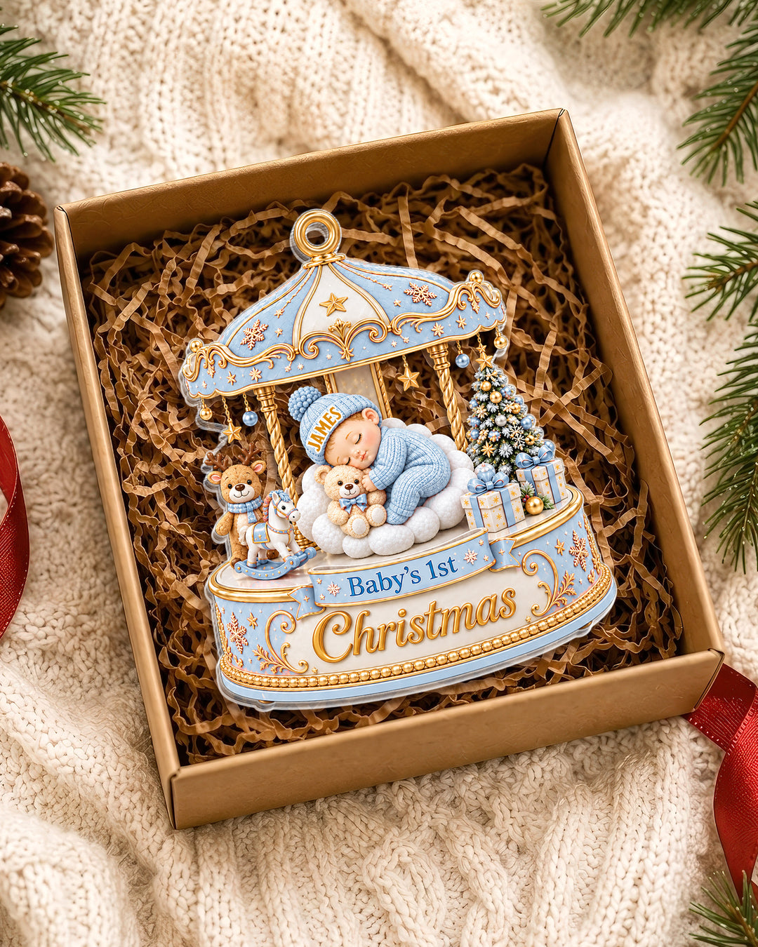 Merry Christmas Mom And Daddy Acrylic Ornament