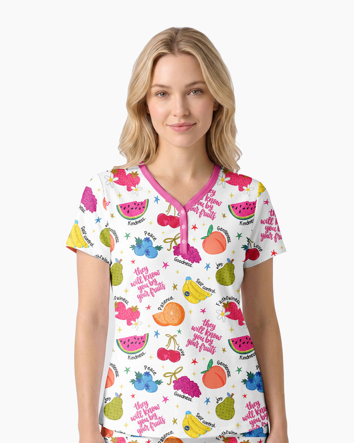 They Will Know You By Your Fruits Women Short Sleeve Short Pajama Set