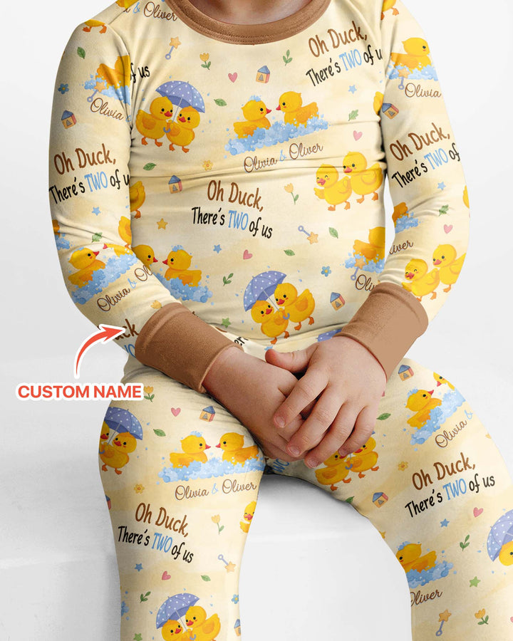 Oh Duck There's Two Of Us Twin Bamboo Two Piece Long Sleeve Pajama Set