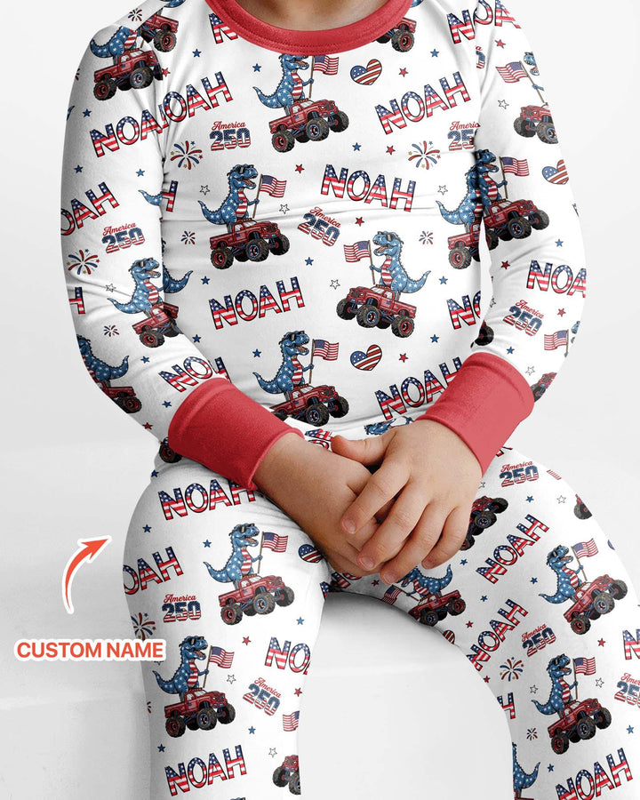 Zweiteiliges Langarm-Pyjama-Set mit Sommerfrüchten