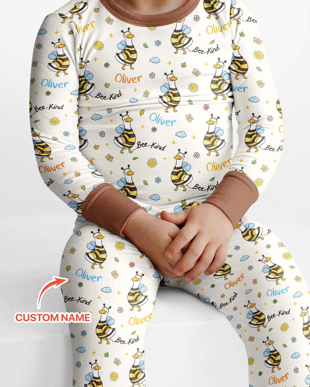 Zweiteiliges Langarm-Pyjama-Set mit Sommerfrüchten