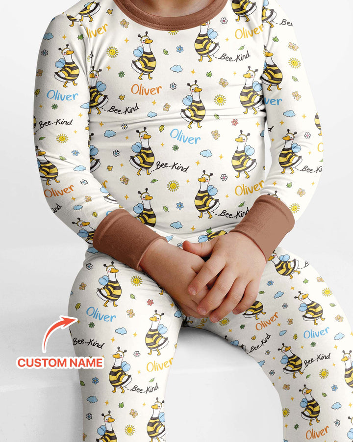 Zweiteiliges Langarm-Pyjama-Set mit Sommerfrüchten