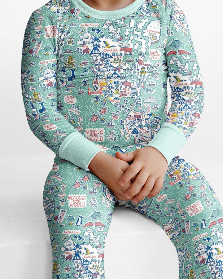 Zweiteiliges Langarm-Pyjama-Set mit Sommerfrüchten