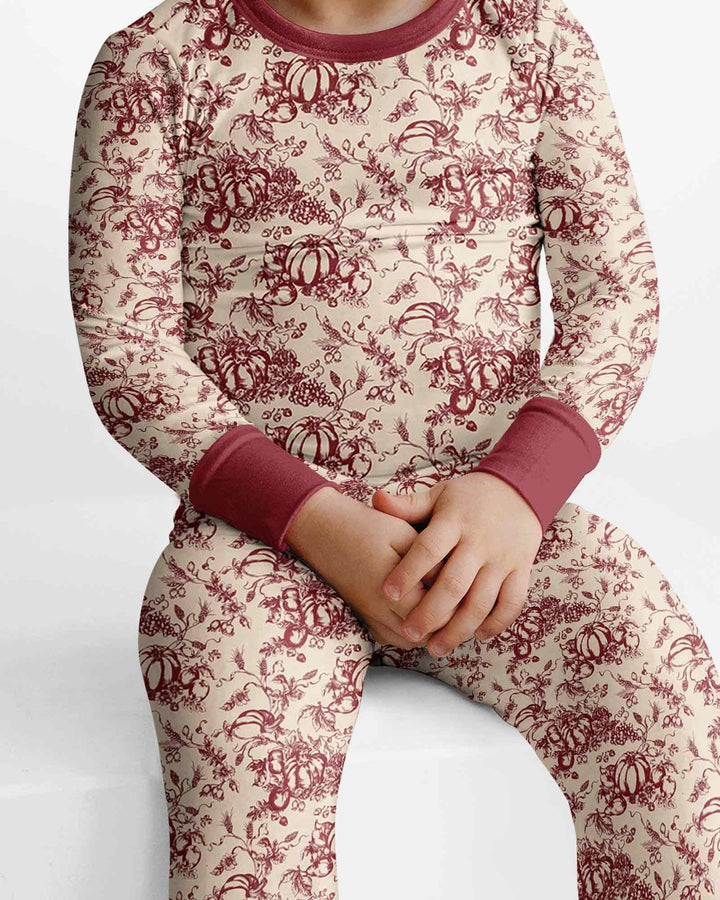 Zweiteiliges Langarm-Pyjama-Set mit Sommerfrüchten