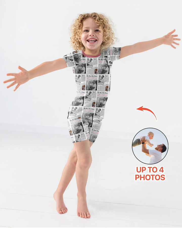 Zweiteiliges Pyjama-Set mit kurzen Ärmeln und Shorts im Sommer-Design