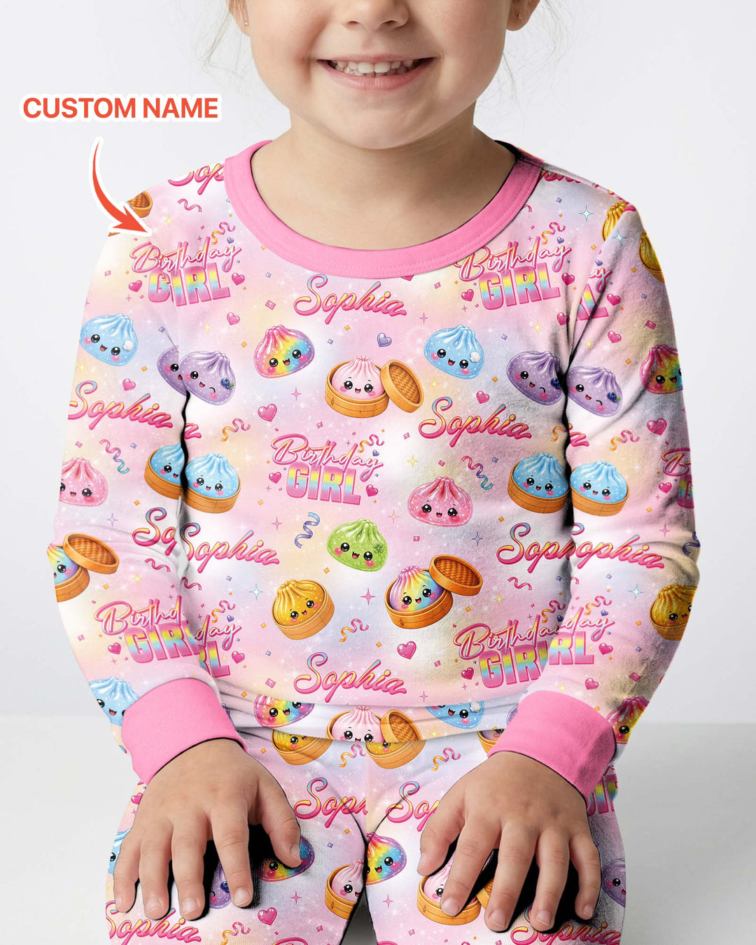 Zweiteiliges Langarm-Pyjama-Set mit Sommerfrüchten