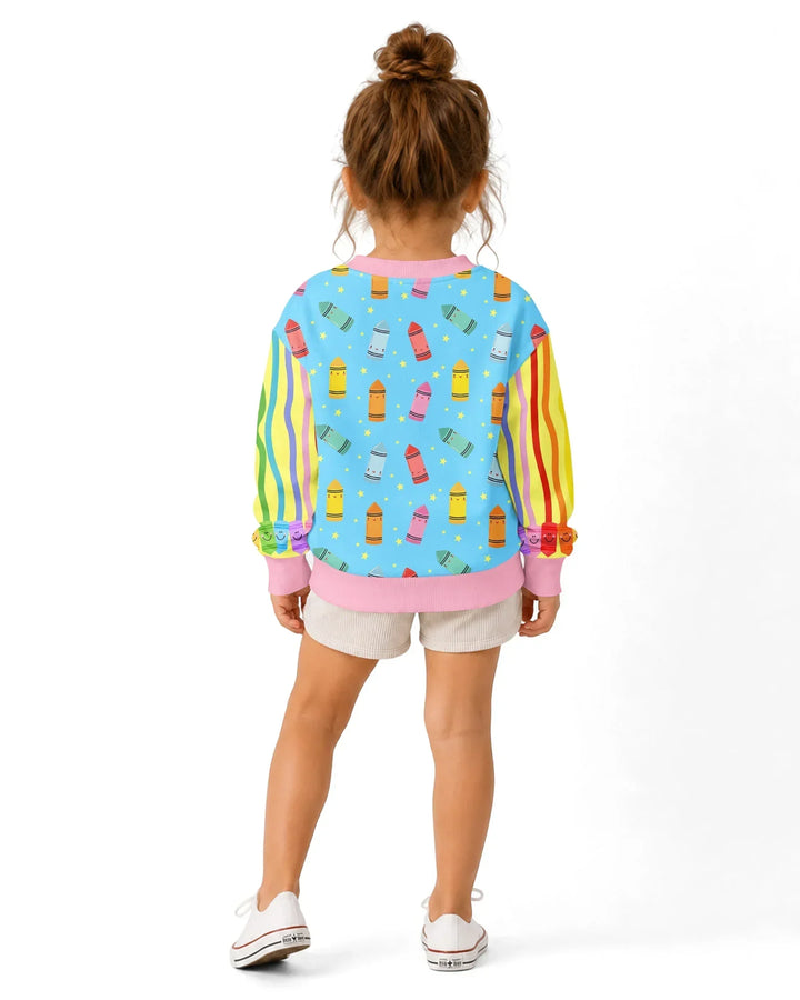 Happy Crayon Friends Bamboo Crewneck Sweatshirt