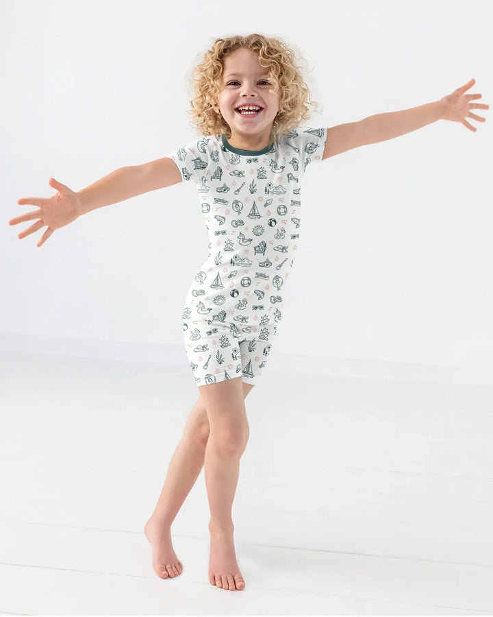 Lake Vibe Bamboo Two Piece Short Sleeve Shorts Pajama Set