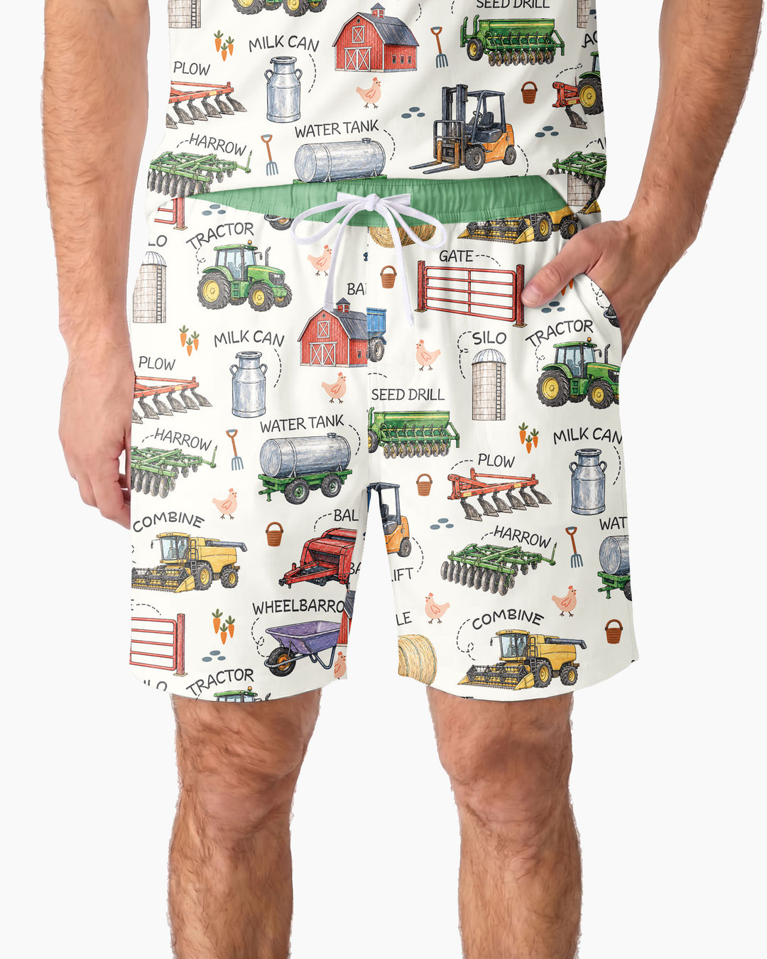 Little Farmer Bamboo Men Short Sleeve Short Pajama Set