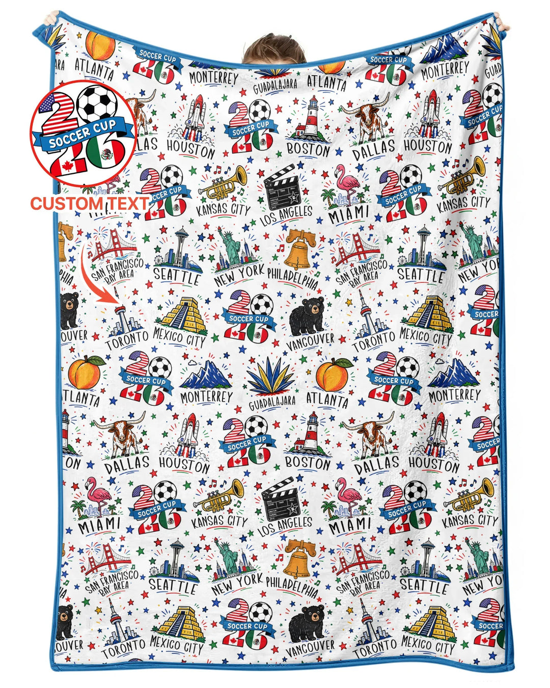 2026 Soccer Cup Host Citties Bamboo Blanket