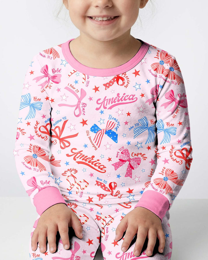 Zweiteiliges Langarm-Pyjama-Set mit Sommerfrüchten
