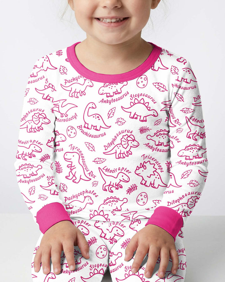 Dinosaur Park Bamboo Two Piece Long Sleeve Pajama Set