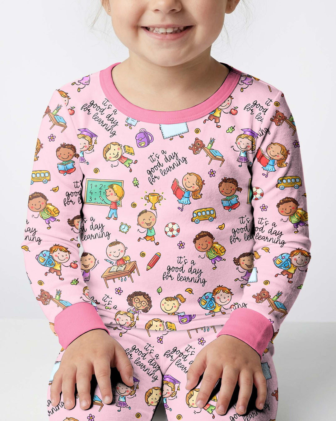 Zweiteiliges Langarm-Pyjama-Set mit Sommerfrüchten