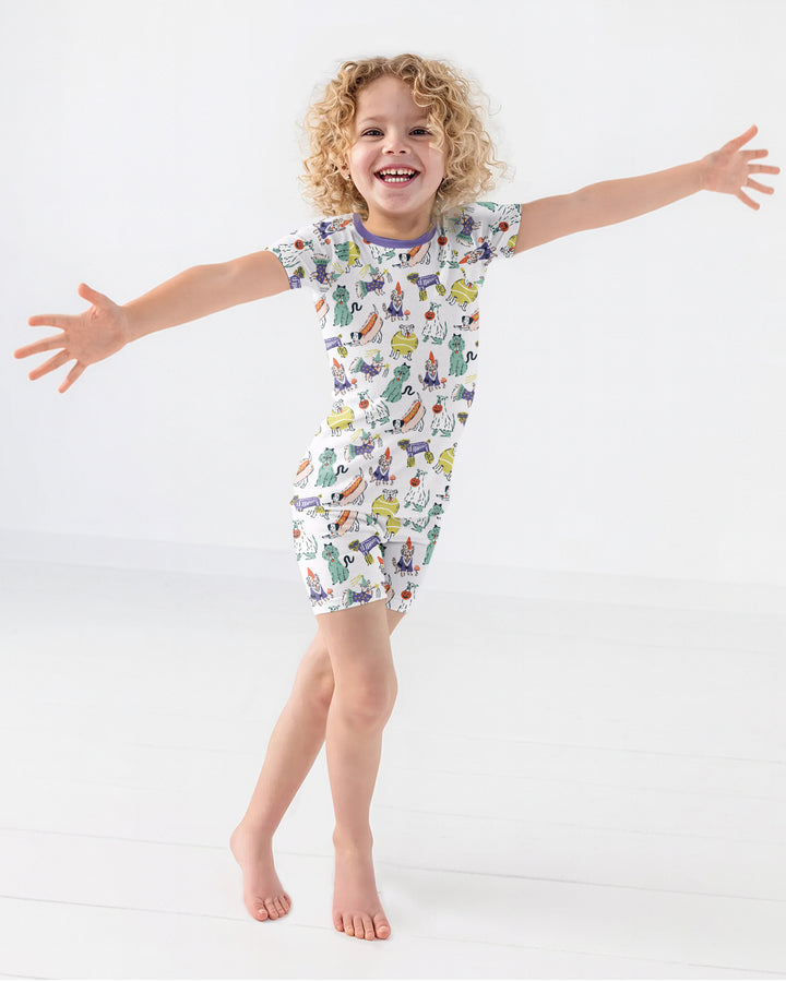 Bark-O-Ween Bamboo Two Piece Short Sleeve Shorts Pajama Set