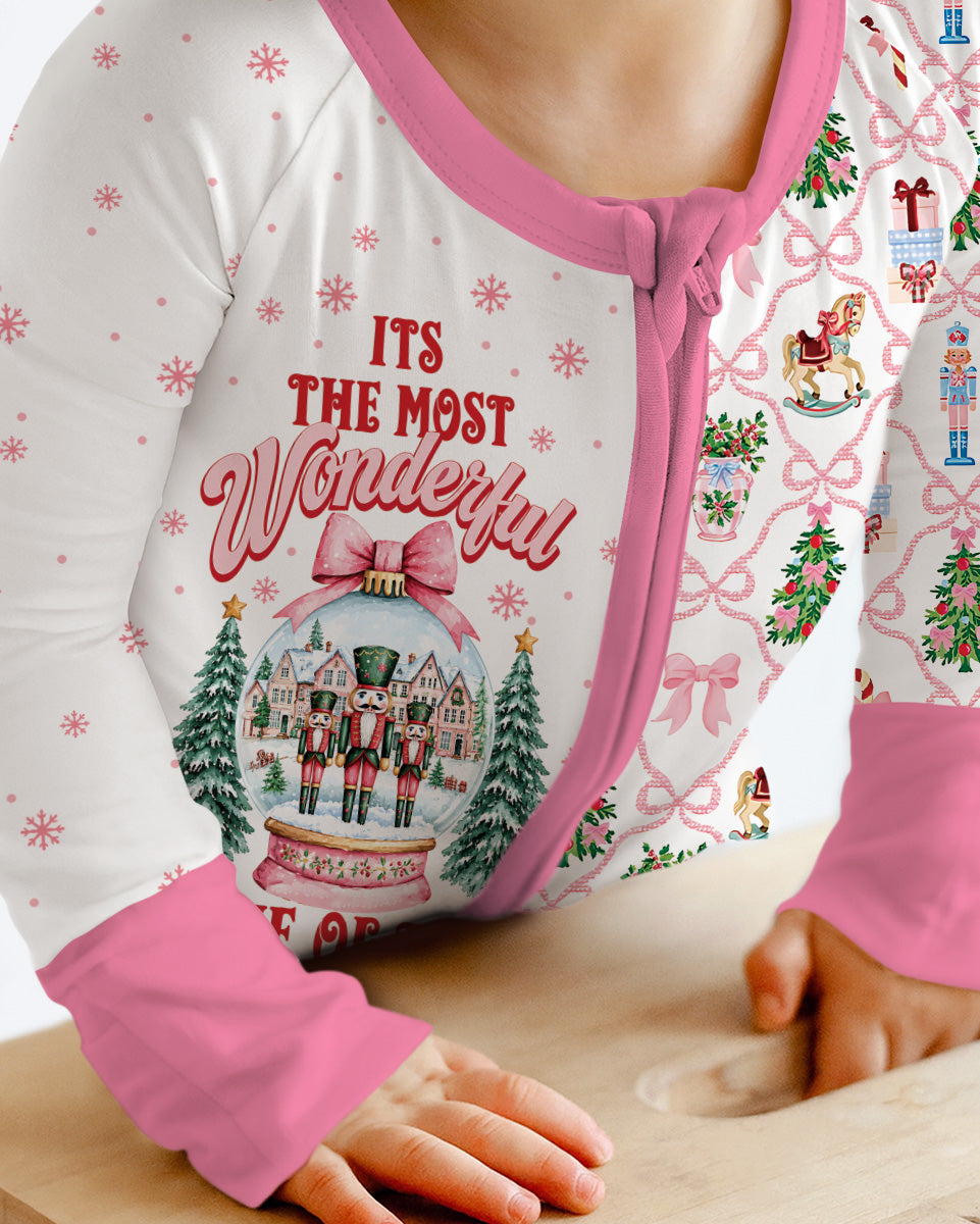 Nutcracker and Snow Globe It's Most Wonderful Time of The Year Bamboo Convertible Zippy