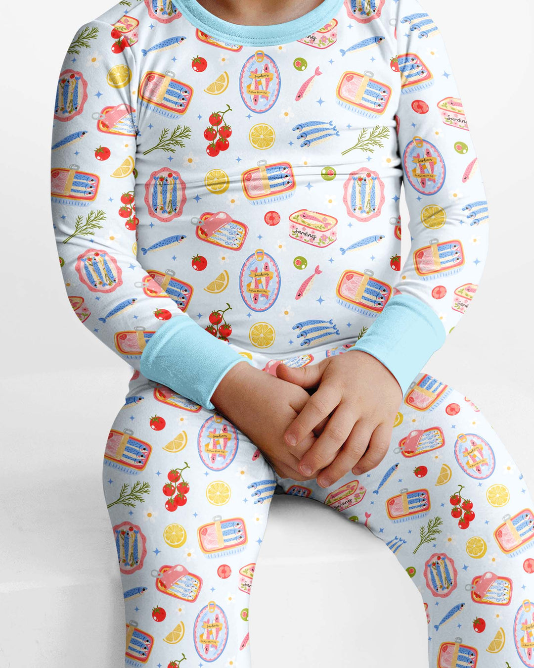 Zweiteiliges Langarm-Pyjama-Set mit Sommerfrüchten