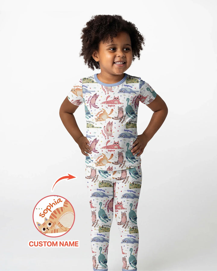 Zweiteiliges, kurzärmliges Pyjama-Set mit Marienkäfern