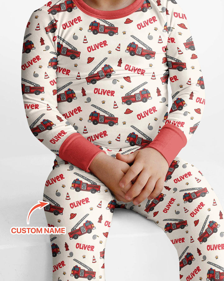 Zweiteiliges Langarm-Pyjama-Set mit Sommerfrüchten