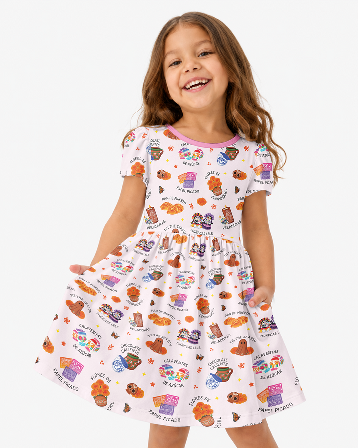 Tis the Dia De Muertos Season Bamboo Twirl Dress