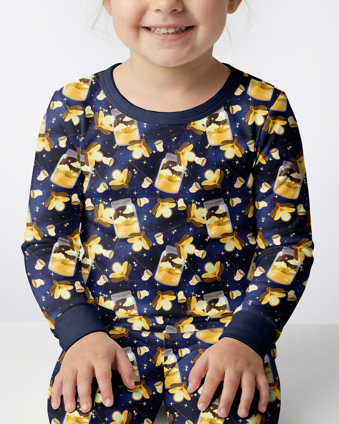 Starry Firefly Magic Family Matching Bamboo Two Piece Long Sleeve Pajama Set