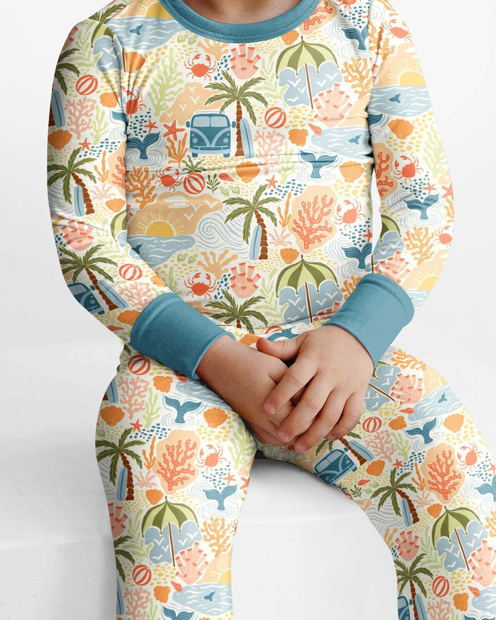 Zweiteiliges Langarm-Pyjama-Set mit Sommerfrüchten