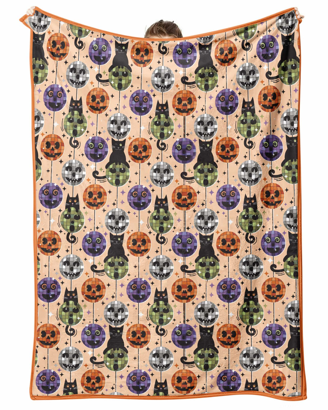 Groovy Halloween Disco Cat Bamboo Blanket
