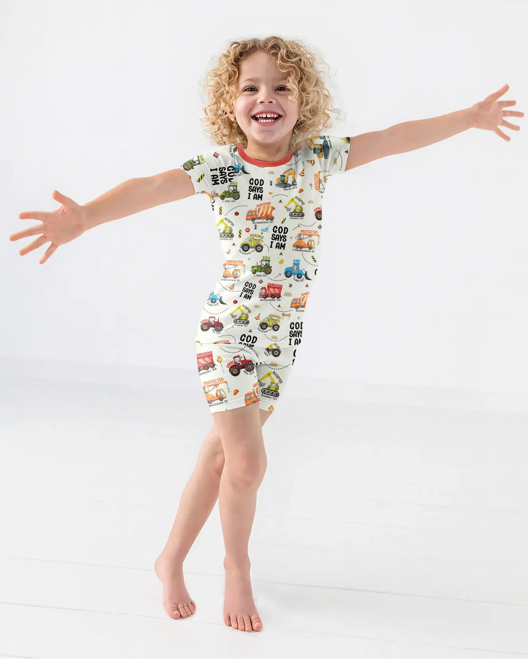 Zweiteiliges Pyjama-Set mit kurzen Ärmeln und Shorts im Sommer-Design