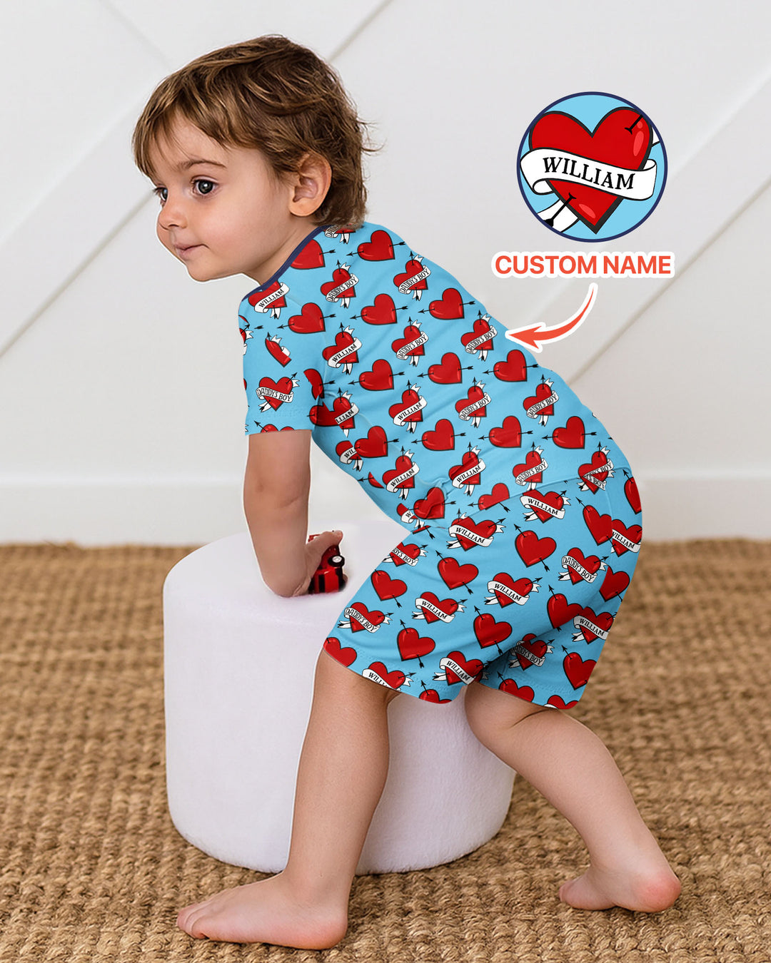 Zweiteiliges Pyjama-Set mit kurzen Ärmeln und Shorts im Sommer-Design
